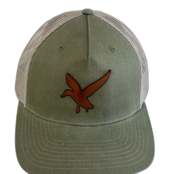 Richardson Cap Hat Unisex Snapback Tan Sewee Outpost Leather Emblem Patch Cap - Picture 10 of 10